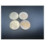 (4) Uncirculated Dollars, (2) 2000P w/Slight Toning, (2) Monroes