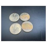 (4) Uncirculated Dollars, (2) 2000P w/Slight Toning, (2) Monroes