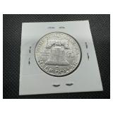 1950 D High Grade Franklin Half Dollar, AU+ or Better