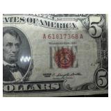 1963 Red Seal $5 Dollar Bill