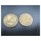 Two Wildlife Collectors Medallions - Bass and Black Bear