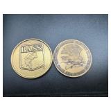 Two Wildlife Collectors Medallions - Bass and Black Bear