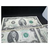 6 Two Dollar Bills, 4 Sequetial