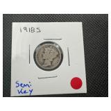 1918 S Semi Key Mercury Dime