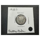 1925 S Better Date Mercury Dime