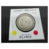 Silver Great Britain 1921 Florin