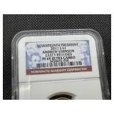2011S 17th President Andrew Johnson Early Releases NGC PF69 Ultra Cameo