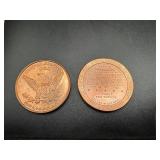 Two Second Amendment 1oz Copper Rounds