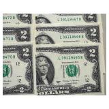 Ten Sequential $2 Bills