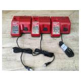 Lot of 3 - Milwaukee M12/M18 Battery Chargers Model # 48-59-1812