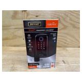 Defiant Square Fingerprint Matte Black Electronic Single Cylinder Deadbolt Wi-Fi Enabled Powered by Hubspace