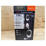 Defiant Round Fingerprint Satin Nickel Electronic Single Cylinder Deadbolt Wi-Fi Enabled Powered by Hubspace