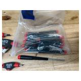 Lot of T-Handle Hex Keys, Allen Wrenches and Precision Slotted Screw Drives