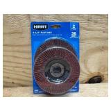 (2-Pk) HART Wood Metal HEAVY REMOVAL 36 GRIT VERY COARSE 4-1/2" FLAP DISC ~ NEW