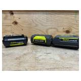 (3) Ryobi Batteries