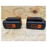 (2) Black + Decker Batteries