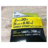 Lot of 2 - Winch Strap with Flat Hook 2"x20