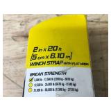 Lot of 2 - Winch Strap with Flat Hook 2"x20