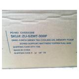 Zinus 3" Green Tea Cooling Gel Memory Foam Zoned Support Mattress Topper Full Sized 05052518.34