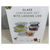 New 10 pc Glass Food Storage Container Set