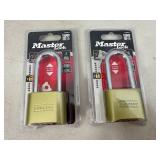 2 New Masterlock 4 Digit Combo Locks