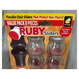 New 9 Pack of Ruby Chair Sliders