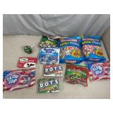 Assorted Candy, Dots, Suckers, Tootsie Rolls, and More