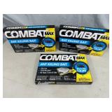 3 New Combat 6 Pack Ant Killing Bait Stations