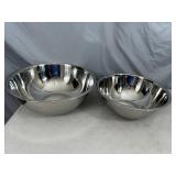 2 New Large Bene Casa Stainless Steel Mixing Bowls