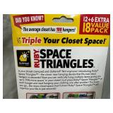 New Pack of 18 Ruby Space Triangles For Closet Organization