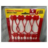 New 8 Pack of Ruby Holding Hands Magnetic Silicone Ties / Organizers