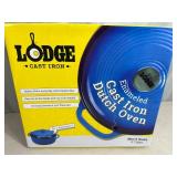 Brand New Lodge 6 Quart Cast Iron Enameled Dutch Oven - Blue