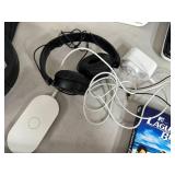 Assorted Electronics, DVD Player, HDMI Cord, Wireless Headset, and More