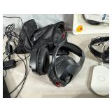 Assorted Electronics, DVD Player, HDMI Cord, Wireless Headset, and More