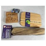 New Bamboo Cutting Board, Cooking Utensils, Wisconsin Coaster Set