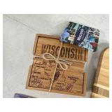 New Bamboo Cutting Board, Cooking Utensils, Wisconsin Coaster Set