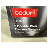 New Bodum 2 Piece Set Pavina Double Wall Thermo Glasses - 12 oz.