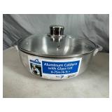 New 4.75 qt Aluminum Caldero Pan with Glass Lid