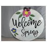 Recycled Metal Sign - Welcome Spring