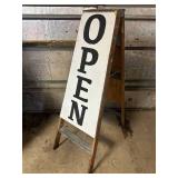 Boutique Open Sign Made from Old Wood Step Ladder - Double Sided