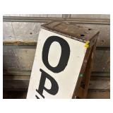 Boutique Open Sign Made from Old Wood Step Ladder - Double Sided