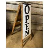 Boutique Open Sign Made from Old Wood Step Ladder - Double Sided