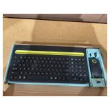 Onn. Multi-Device Wireless Full-Size Keyboard and 3-Button Mouse Set