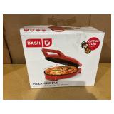 Dash 12" Pizza Griddle, Red - Personal Pizza Maker with Dual Cooking Surfaces, Nonstick & 450°F Heat