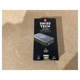 Swiss Tech 20000 mAh Wireless Power Bank with Flashlight and Charging Pad, IP54 Weatherproof