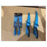 LOT OF 3 Realtree Fishing Snips & Stainless Steel Fishing Fillet Knife