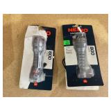 LOT OF 2 NEBO Davinci 800 Lumen LED Gray Rechargeable Handheld Flashlight