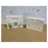 4PCS Queen Size Purity Home 100% Organic Cotton Queen Ivory Percale Bedsheet set, 300 Thread Count Breathable, Super Soft, & Cozy