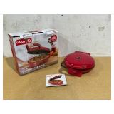 Dash 12" Pizza Griddle, Red - Personal Pizza Maker with Dual Cooking Surfaces, Nonstick & 450°F Heat