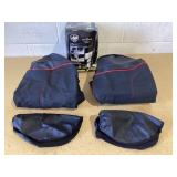 2PCS Auto Drive Car Seat cover Carbon Fiber Black with Piping - Universal Fit